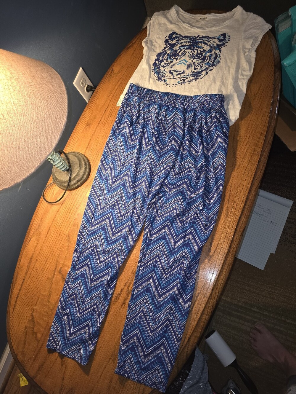 Self Esteem Tiger Shirt & Pants Set, Kids LG, Barely Worn